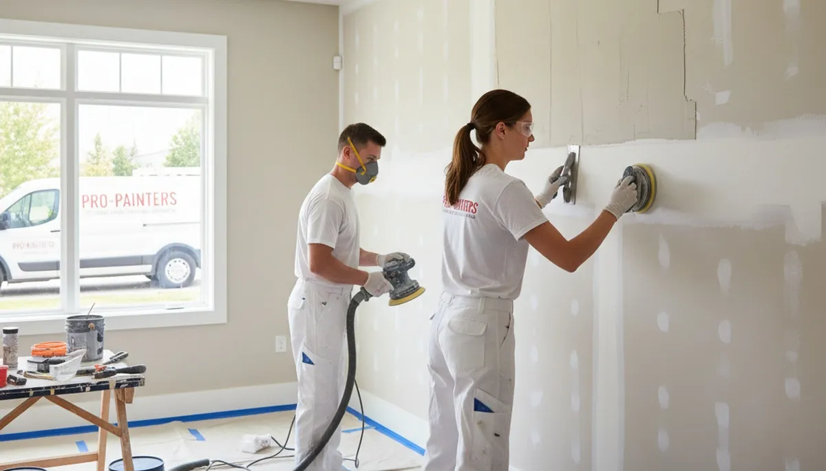Professional drywall repair and painting in a Brandon, FL home wall restoration project